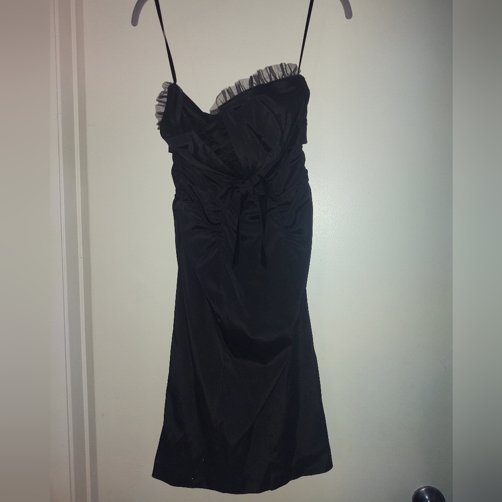 Strapless black Cache dress size 6